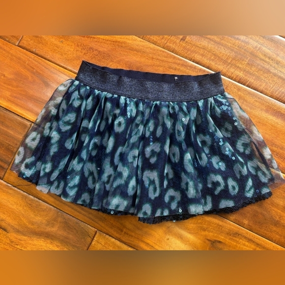Justice Other - ​Justice Girls Blue Leopard Sparkle Tulle Skort - Size 7
